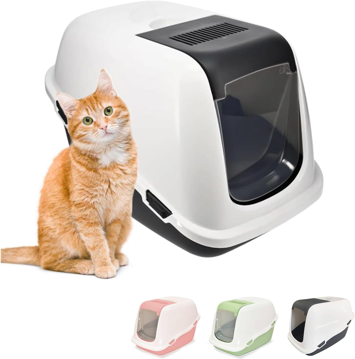 Lettiera chiusa per gatti 39x57x41 cm con sportello e filtro antiodore