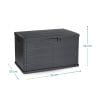 misure - baule 78x55x52 Baule in resina antracite 170L effetto legno con misure 78x55x52 cm per esterno