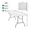 Misure tavolo catering pieghevole in plastica 180x74x74 cm con gambe in metallo richiudibili