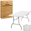 tavolo catering bianco paluplus Tavolo pieghevole a valigia 180x71x74 cm bianco, per catering, giardino, eventi e campeggio