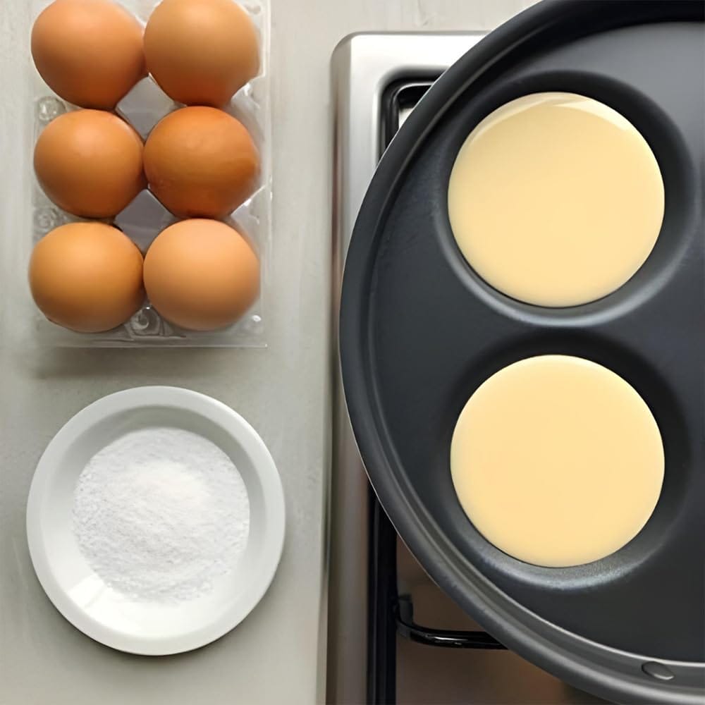 padella antiaderente per pancake in alluminio 24 cm con 4 stampi e manico bakelite