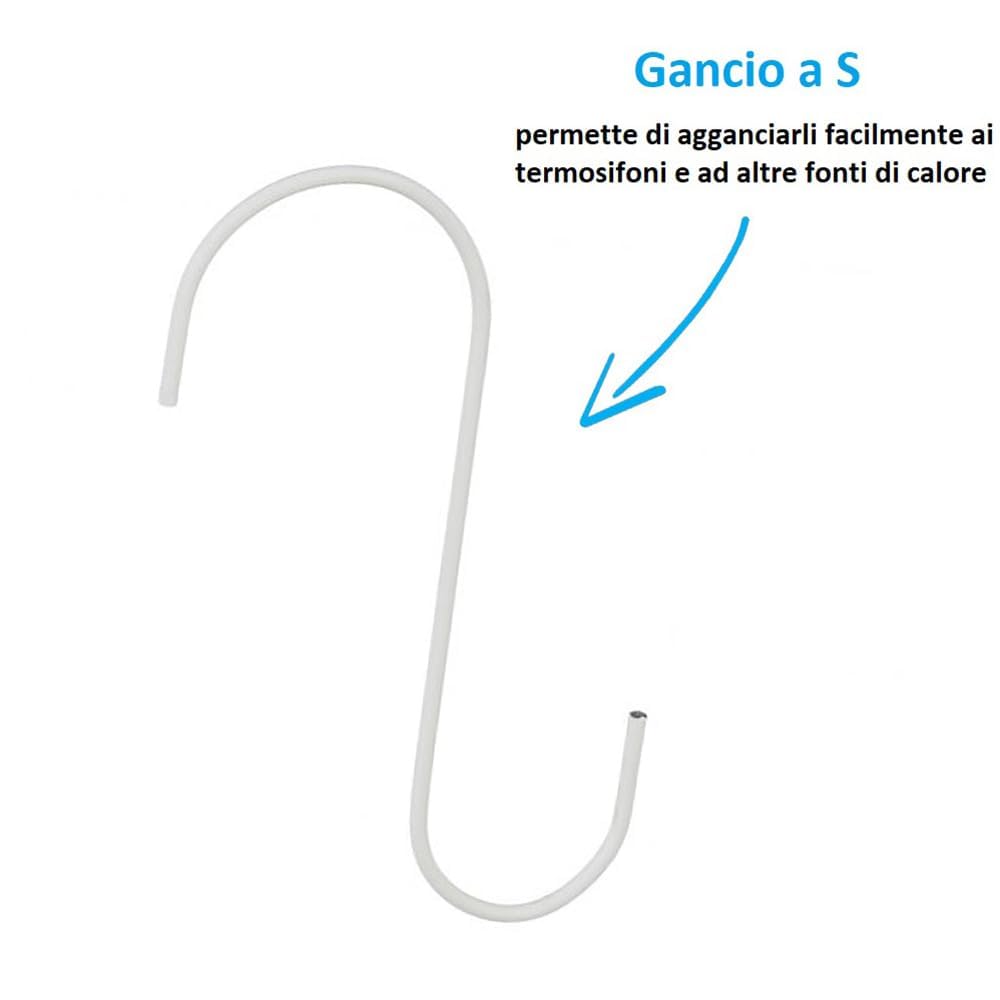 Set 4 Evaporatori D'Acqua Per Termosifoni - Ceramica, 8x4x18 Cm, Con Gancio A S