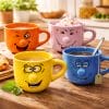 tazze-faccine-coreografica Set tazze colazione con faccine colorate idea regalo originale per amici e famiglia