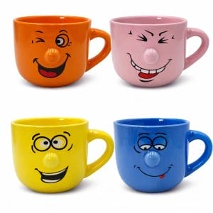 Set 4 Tazze Colazione da 450 ml in Porcellana