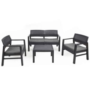 Set Salotto da Giardino 4 Posti in Polipropilene