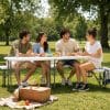 Panchina pieghevole richiudibile per picnic e campeggio con tavolo portatile