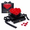 principale-box-san-valentino Cofanetto regalo per san valentino nero con 14 rose artificiali rosse a forma di cuore e cassetto porta sorprese, box regalo