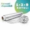formati-disponibili-1-3-9-rotolo-alluminio Rotolo alluminio alimentare con formati disponibili 1, 3 e 9 rotoli