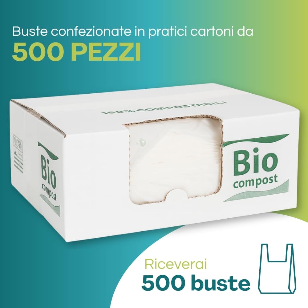 Shoppers Biodegradabili mini 23x40cm con soffietti laterali