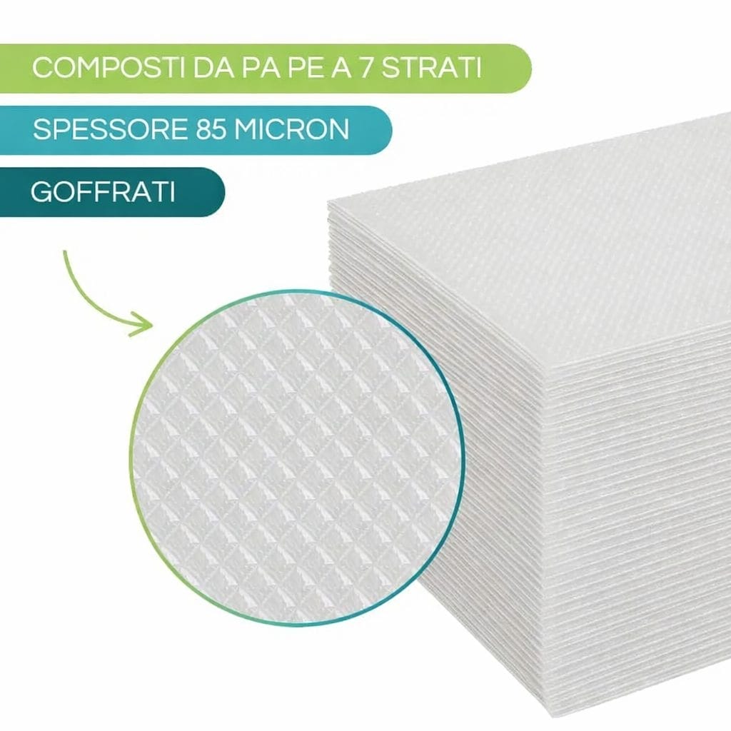 Sacchetti sottovuoto goffrati 85 micron per alimenti, 7 strati PA/PE, resistenti