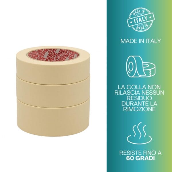 Nastro Mascheratura Professionale 25mm X 50m - 3 Rotoli Per Imbianchini E Carrozzieri - Foto 10
