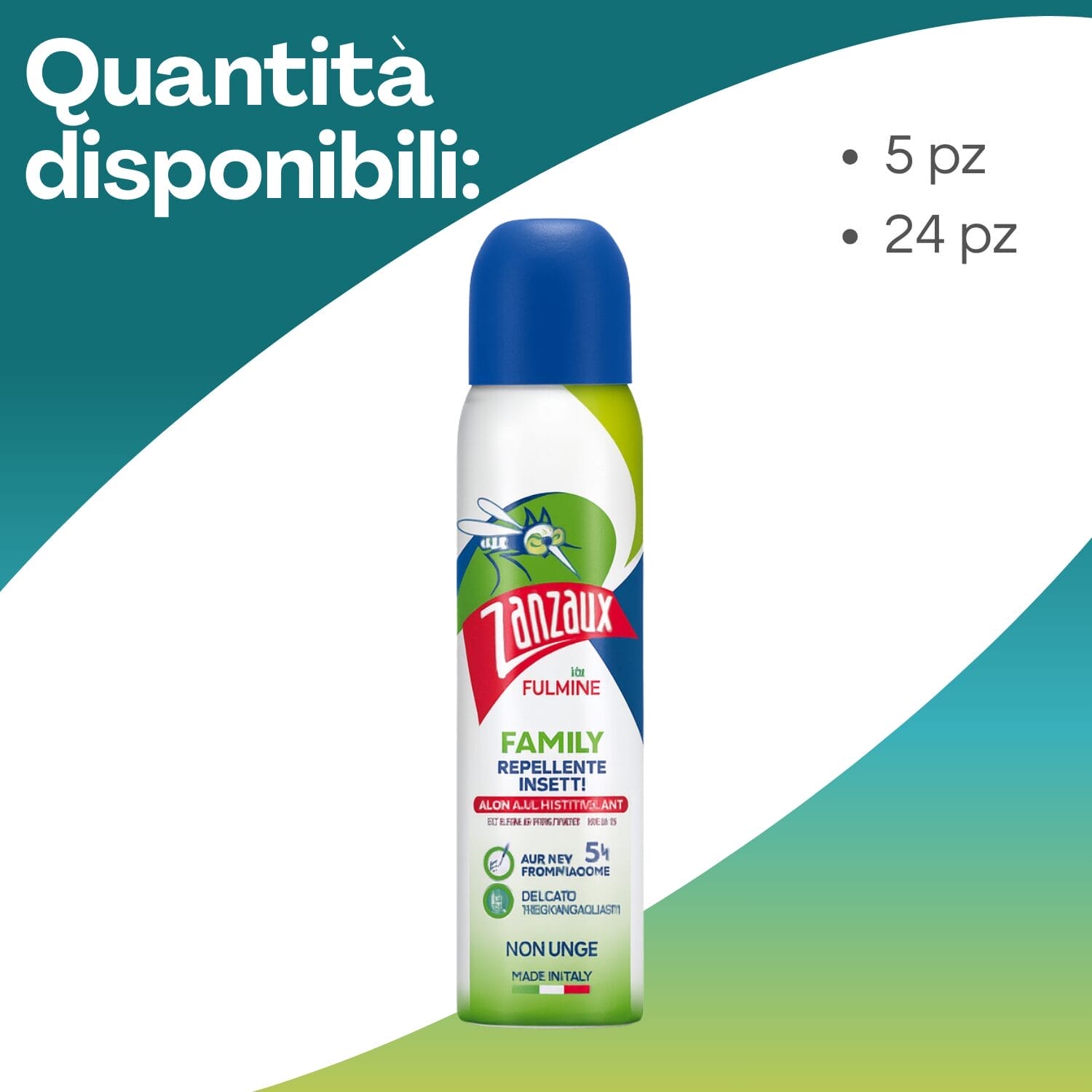 Spray repellente Zanzaux Family 100ml confezioni da 5 e 24 pezzi