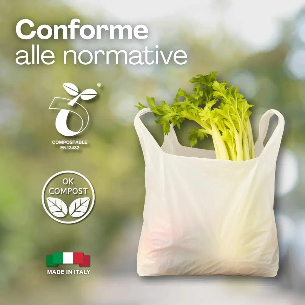 Shoppers Biodegradabili mini 30x60cm con soffietti laterali