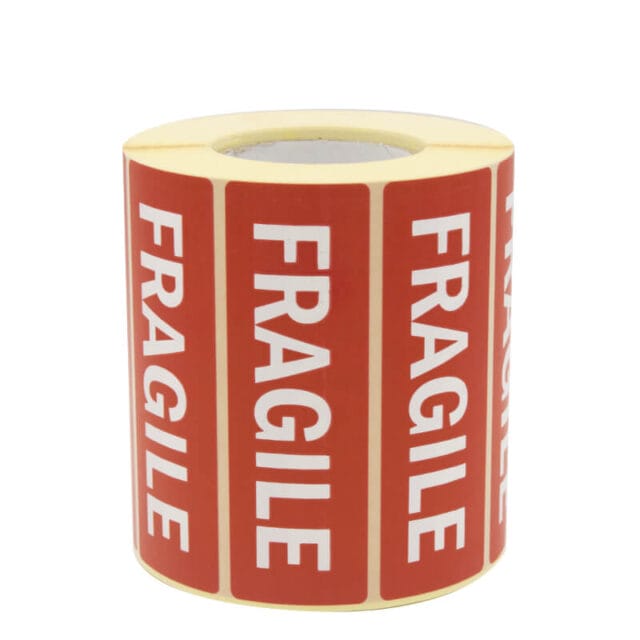 Carena Felice Rotolo Da 1000 Etichette Adesive 'MANICO FRAGILE CON CURA' 1 X 3 Pollici Per Spedizioni Etichette Maneggiare Con Cura 1x3
