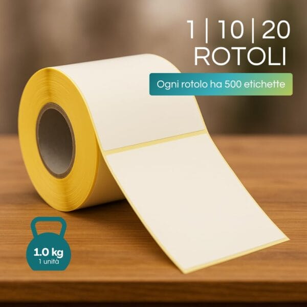 Etichette Adesive OFFERTA SPECIALE - 2 Rotoli Da 1000 Pezzi, 4x4 Cm - Foto 11