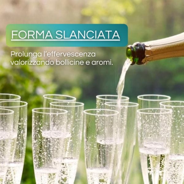 25 Bicchieri Champagne In Plastica - Flute Trasparenti Da 140ml, Riutilizzabili