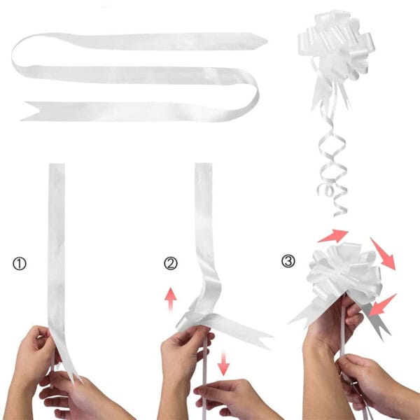 50 Coccarde Bianche Autoadesive 5 Cm Per Matrimoni E Decorazione Auto - Foto 7