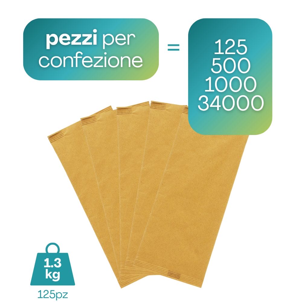 Buste Portaposate In Carta Paglia Con Tovagliolo - 100 Pezzi - Foto 10