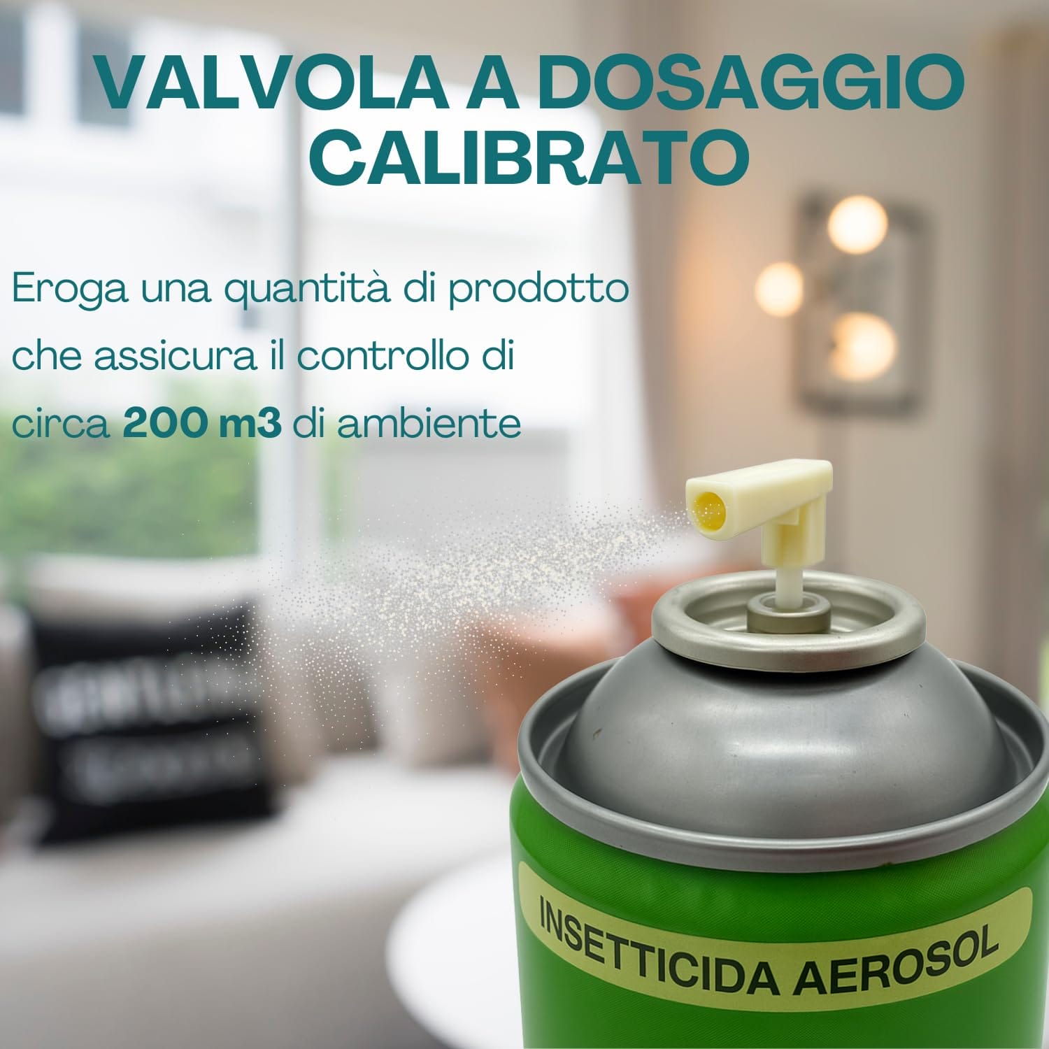 Valvola dosatrice insetticida Pir.Eco Sol, copertura efficace fino a 200 m³ di ambiente.