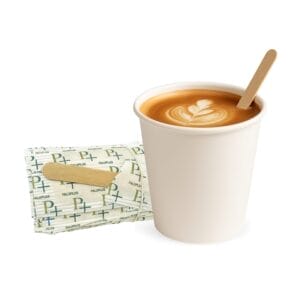 Bicchieri di carta per bevande bianchi 180 ml con palette