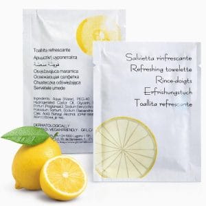 Salviette rinfrescanti monodose al limone