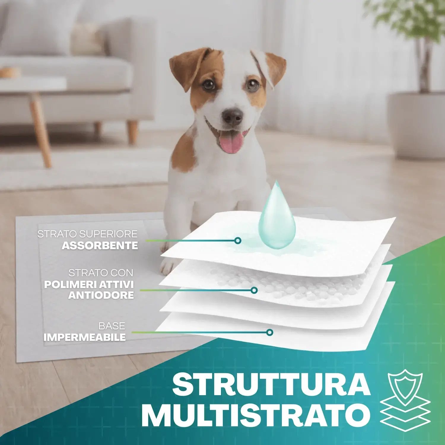 Tappetini igienici cane 60x90 cm super assorbenti con struttura multistrato