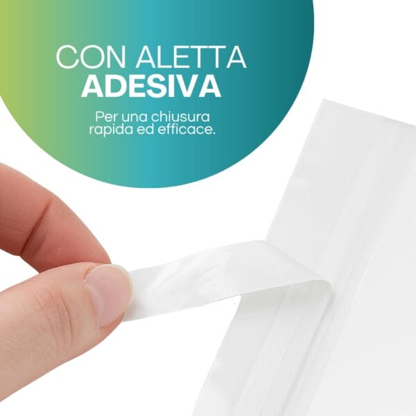 Buste cellophane trasparenti con alette adesive Paluplus