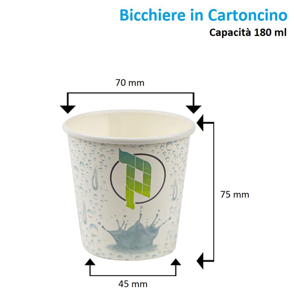 500 Bicchieri Di Carta Bianchi 180ml - Biodegradabili, Per Acqua E Bevande, Monouso Alimentare - Foto 8
