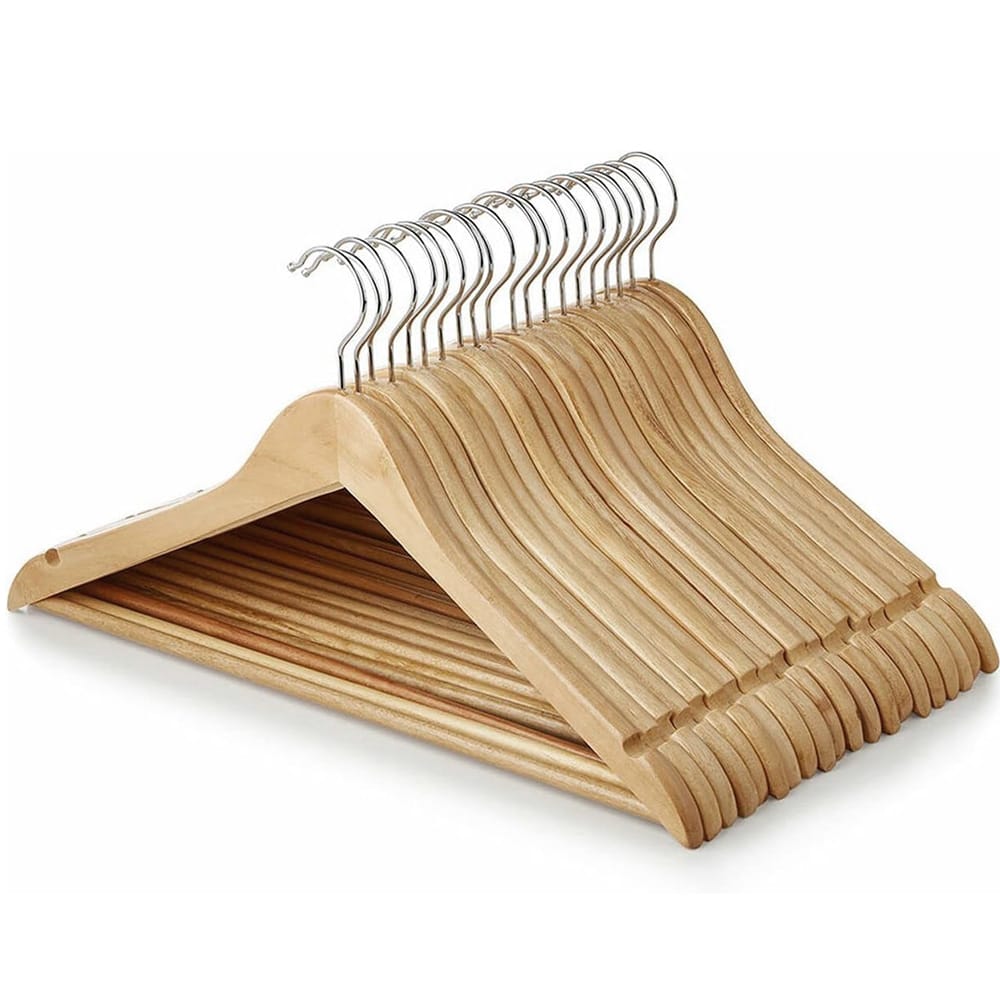 Grucce Appendiabiti In Legno - 32 Pezzi, Gancio Oro Rosa Girevole, Antiscivolo, Colore Mogano - Foto 3