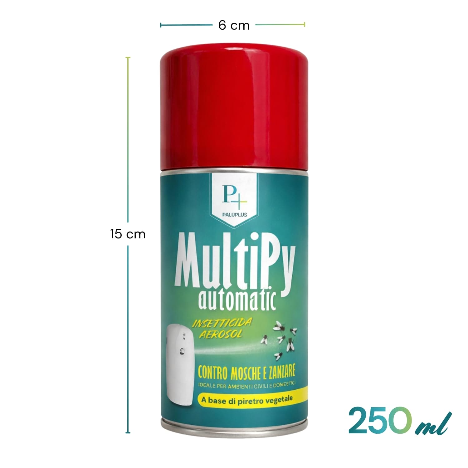 Misure bomboletta MultiPy 250 ml altezza 15 cm diametro 6 cm