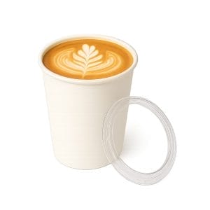 Bicchieri di carta bianchi 200 ml con coperchi