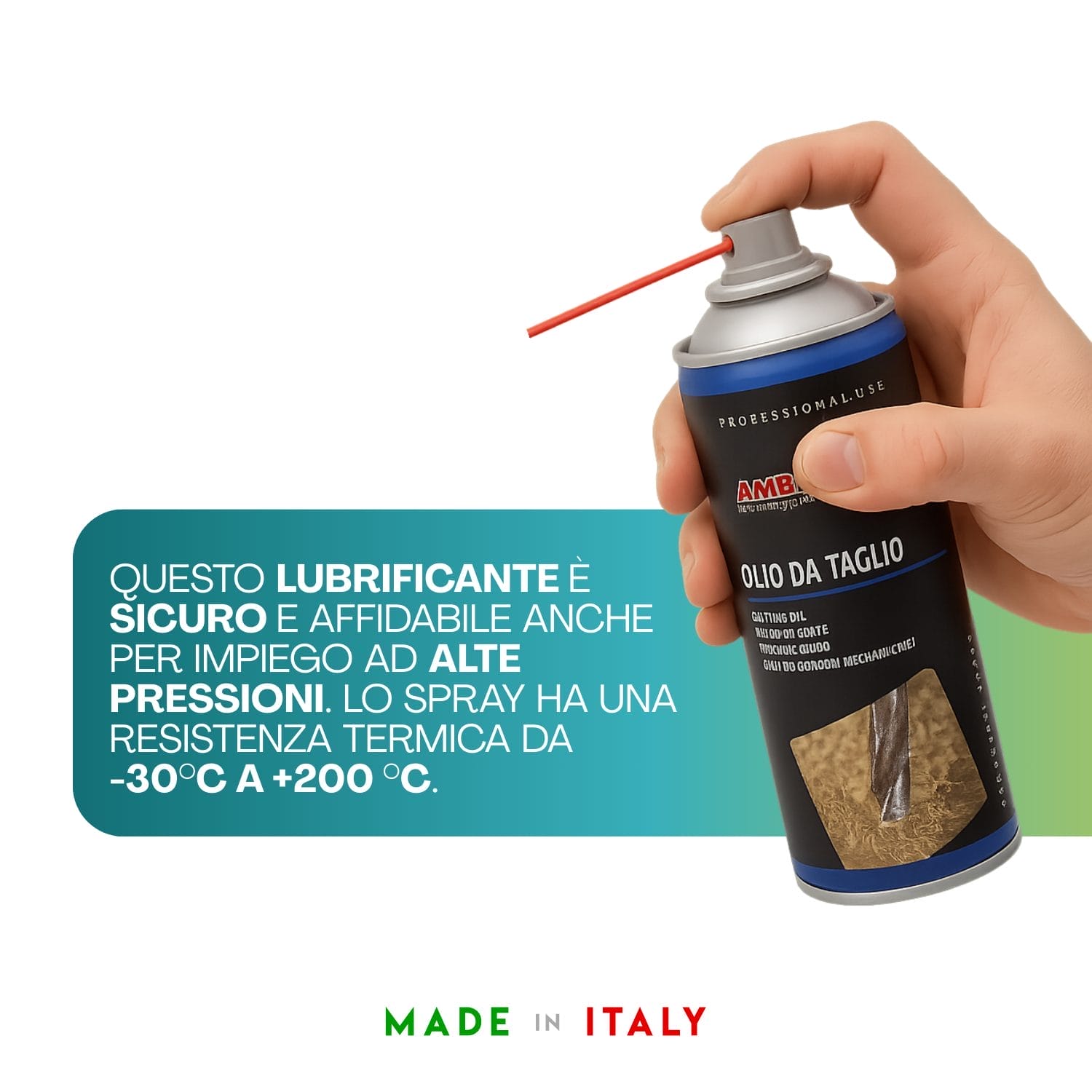 Olio da taglio spray Ambro-Sol con resistenza termica e utilizzo ad alte pressioni