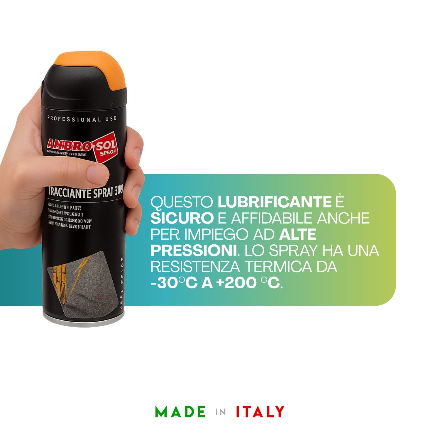 Spray tracciante arancione Ambro-Sol 360° con alta resistenza termica e uso professionale