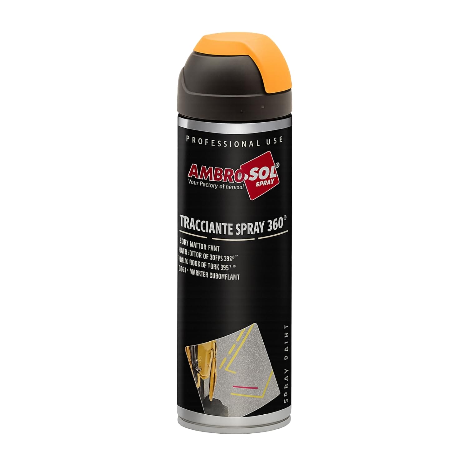 Spray tracciante arancione fluorescente 500 ml Ambro-Sol per segnalazioni e marcature