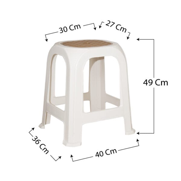 Sgabello In Plastica Bianco - 42x34x42 Cm, Pratico Per Bagno O Casa - Foto 5