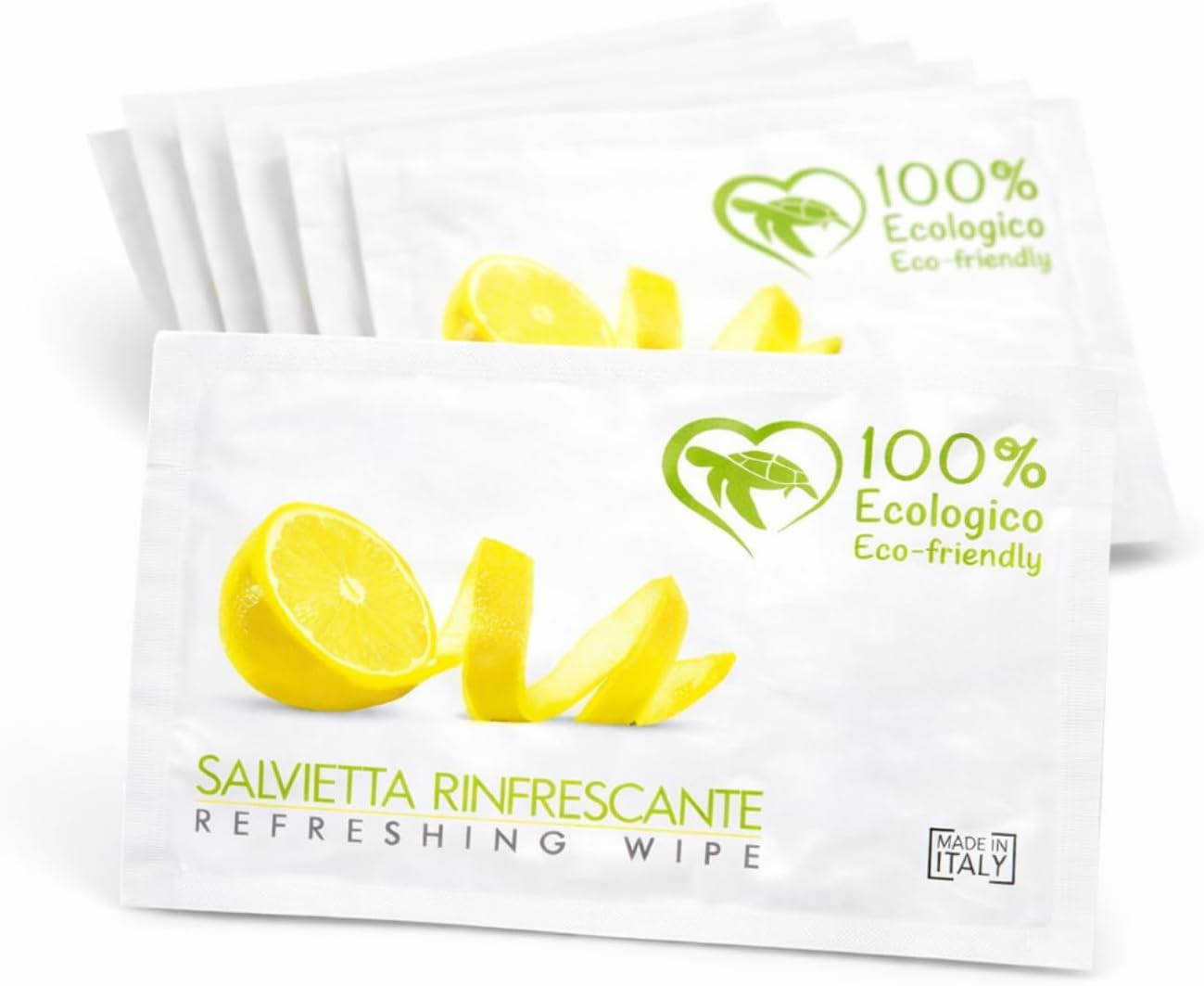 Confezioni salviette al limone biodegradabili 100% eco friendly Made in Italy