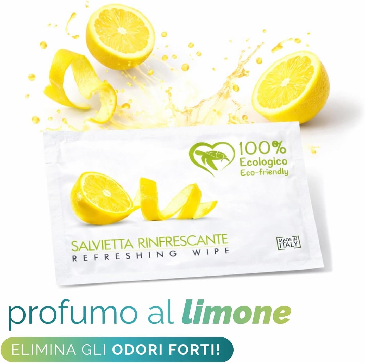 Salvietta al limone elimina odori forti con fragranza fresca agrumata