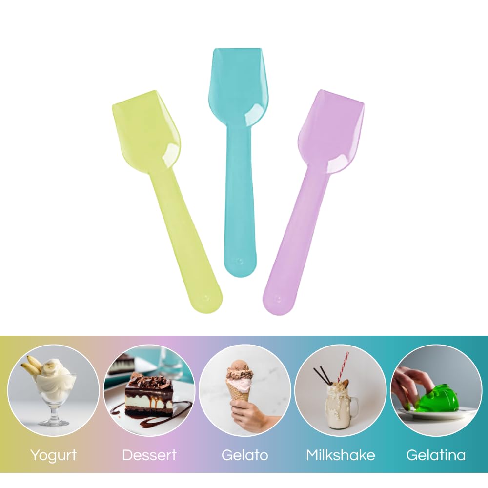 Cucchiaini Compostabili Per Gelato - 500 Pezzi, Beige, 10 Cm, Per Yogurt E Semifreddi - Foto 2