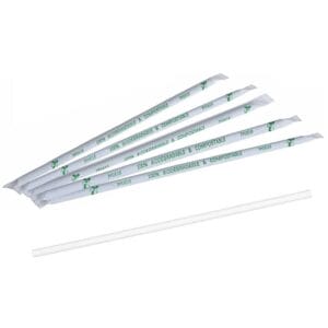 Cannucce imbustate singolarmente bianche 21cm