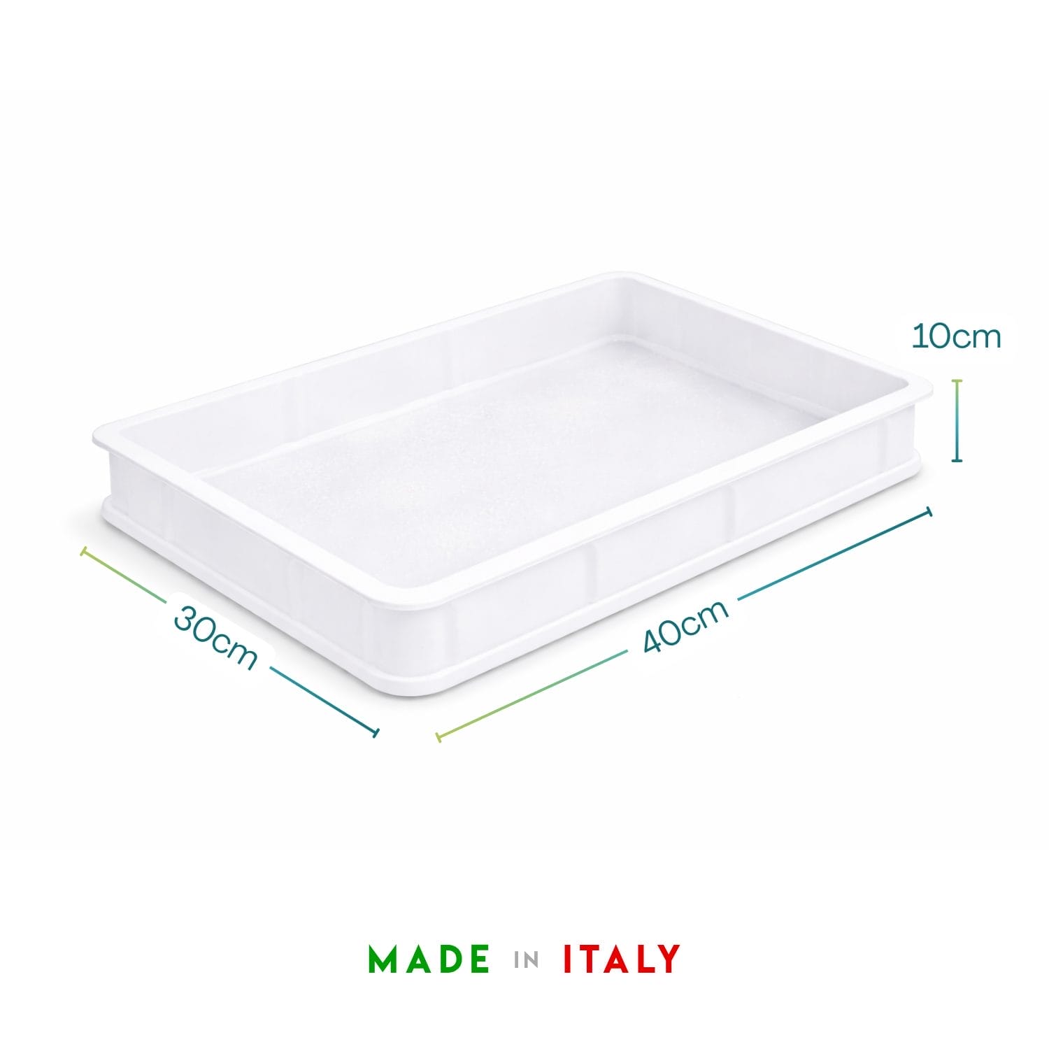 cassetta pizza per impasto 40x30x10 cm in plastica alimentare per pizzeria