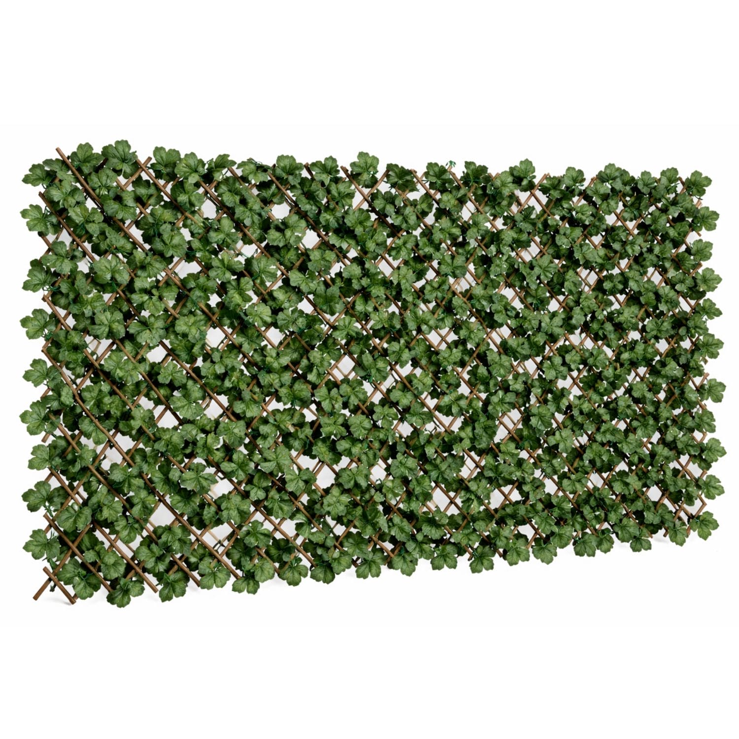 Pannello grigliato estensibile con foglie artificiali per recinzione e privacy