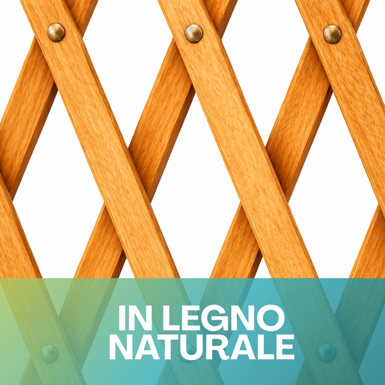 Dettaglio traliccio estensibile in legno naturale per supporto piante rampicanti