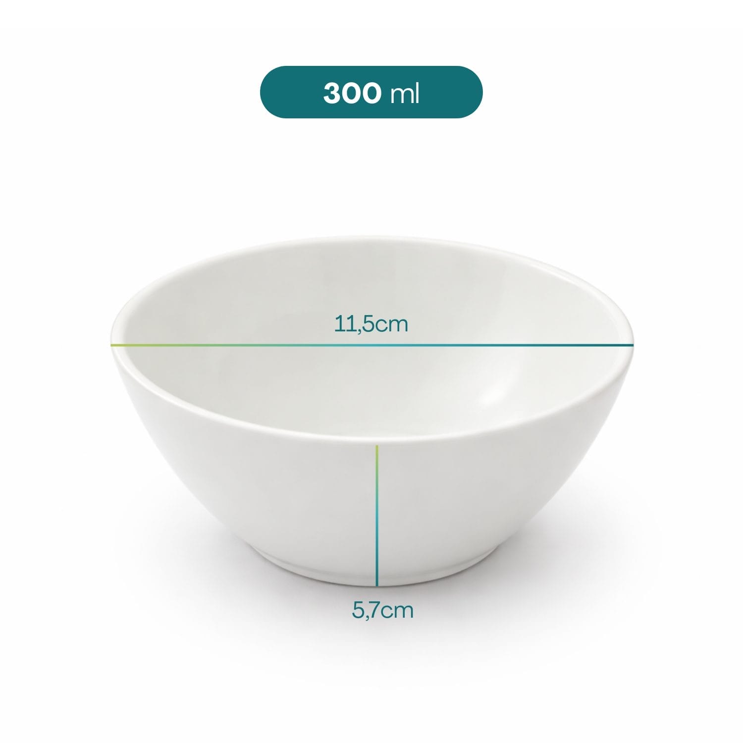 Ciotola 300 ml diametro 11,5 cm in melamina per yogurt cereali e snack