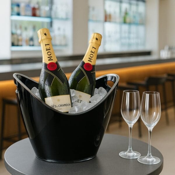 Secchiello Portaghiaccio Ovale Trasparente 8 Litri - Per Bottiglie Di Vino E Champagne, Con 2 Maniglie - Foto 11