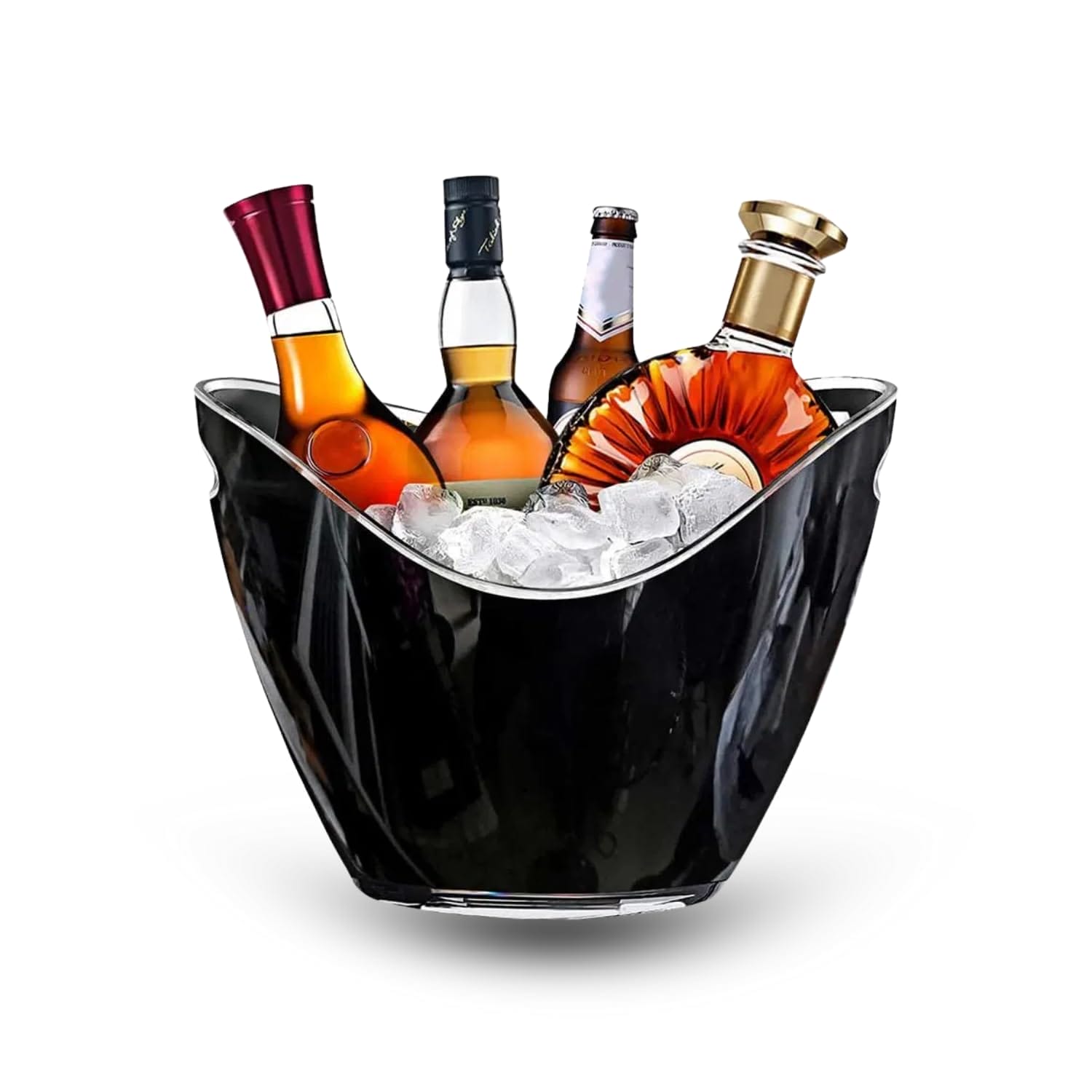 portaghiaccio nero 8l secchiello portaghiaccio ovale nero 8 litri per vini e champagne