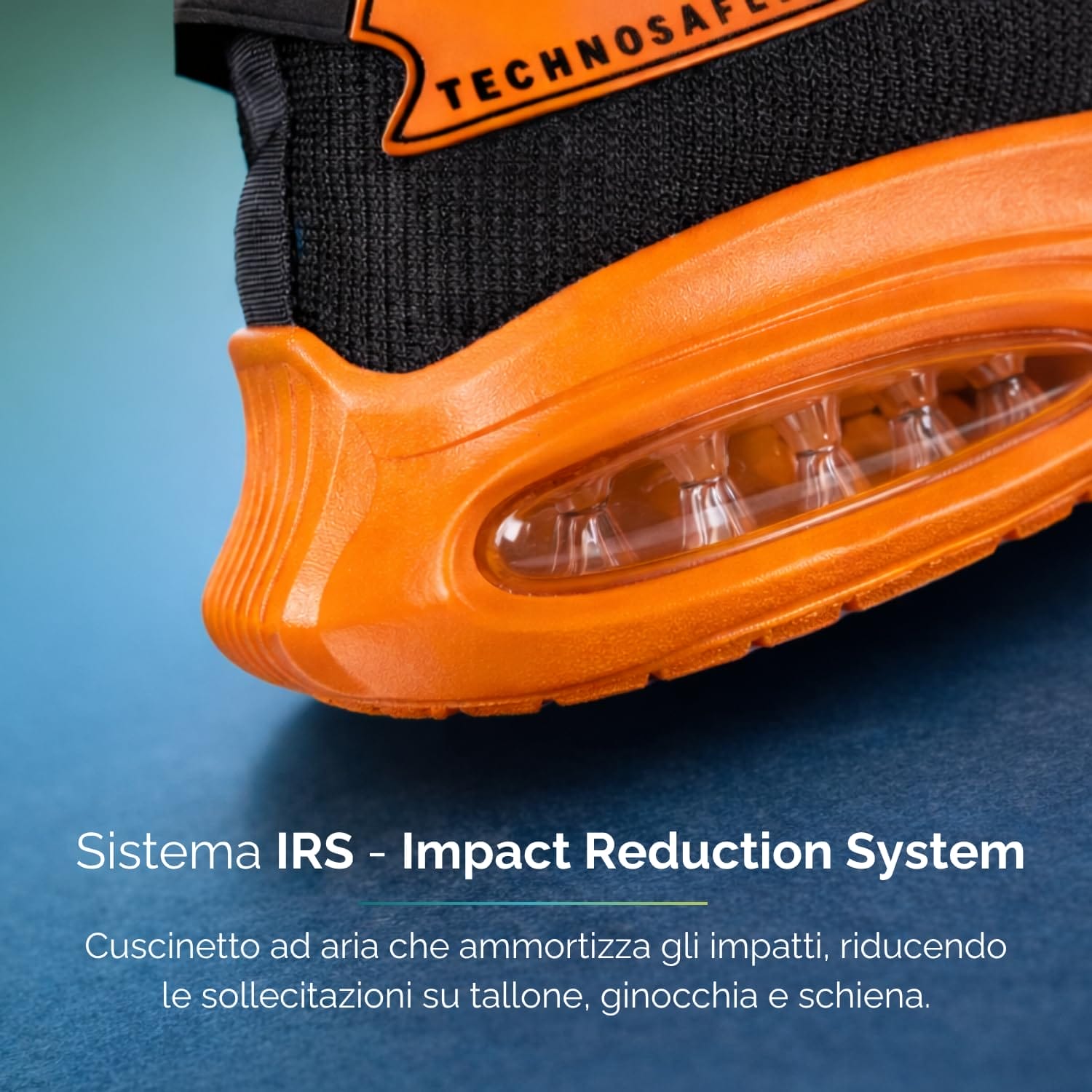 Sistema IRS ammortizzazione aria scarpe lavoro Technosafe arancioni