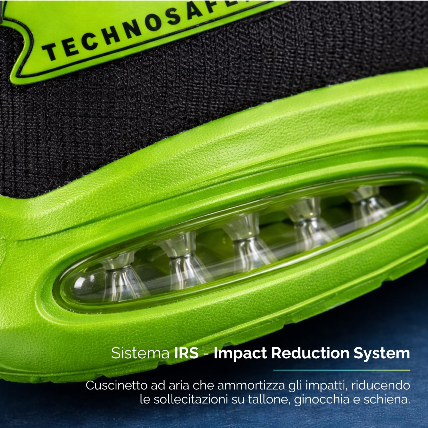 Sistema IRS ammortizzazione aria scarpe antinfortunistiche Technosafe