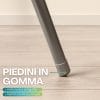 Piedini in gomma antiscivolo della sedia pieghevole nera, ideali anche su parquet