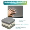 imbottitura sedia grigia Seduta imbottita in PVC effetto pelle con schiuma ad alta densità