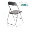 misura sedia grigia Sedia pieghevole grigia con misure 82x47x44 cm e portata massima 100 kg